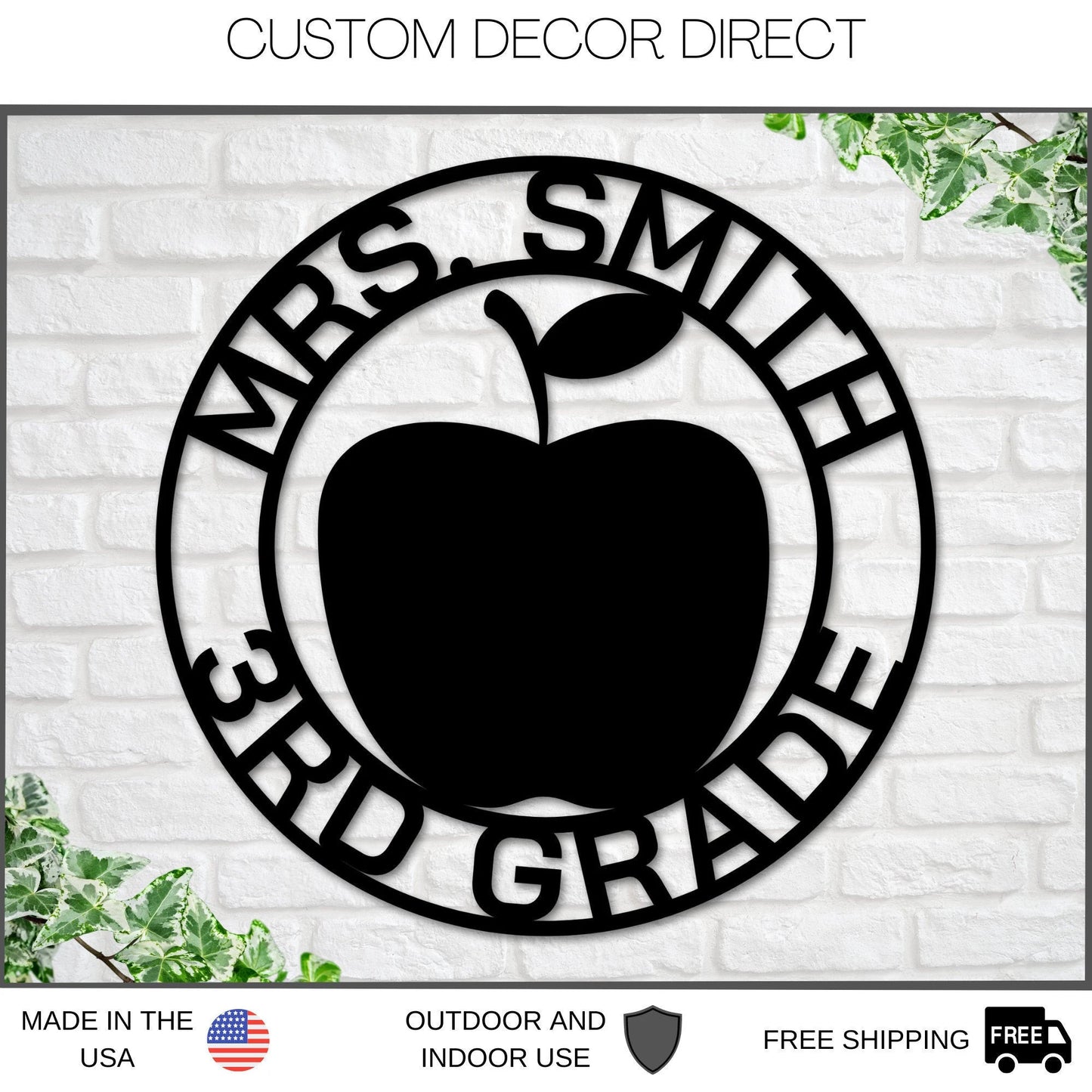 Teacher Sign, Teacher Gift, Metal Sign, Classroom Decor, Classroom Sign, Teacher Name Sign, Personalized Teacher, Teacher Door Sign, Grade Laser Cut Metal Signs Custom Gift Ideas