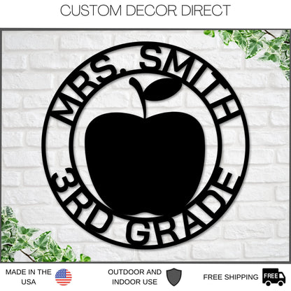 Teacher Sign, Teacher Gift, Metal Sign, Classroom Decor, Classroom Sign, Teacher Name Sign, Personalized Teacher, Teacher Door Sign, Grade Laser Cut Metal Signs Custom Gift Ideas