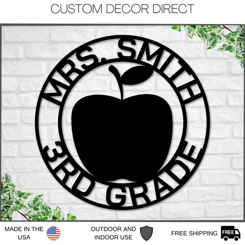 Teacher Sign, Teacher Gift, Metal Sign, Classroom Decor, Classroom Sign, Teacher Name Sign, Personalized Teacher, Teacher Door Sign, Grade Laser Cut Metal Signs Custom Gift Ideas
