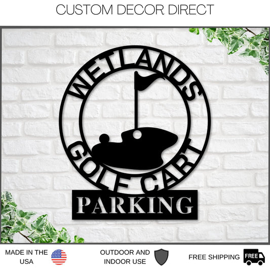 Christmas Gift, Personalized Golf Sign, Gold Cart Parking Sign, Metal Wall Art, Metal Sign, Custom Golf - metal sign