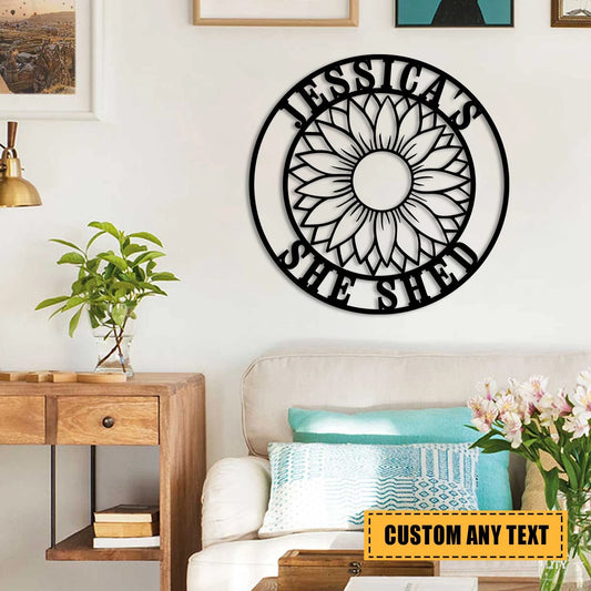 Custom Flowers She Shed Metal Sign, Garden Decor, Gift For Mom Laser Cut Metal Signs Custom Gift Ideas - 8 inches - metal sign