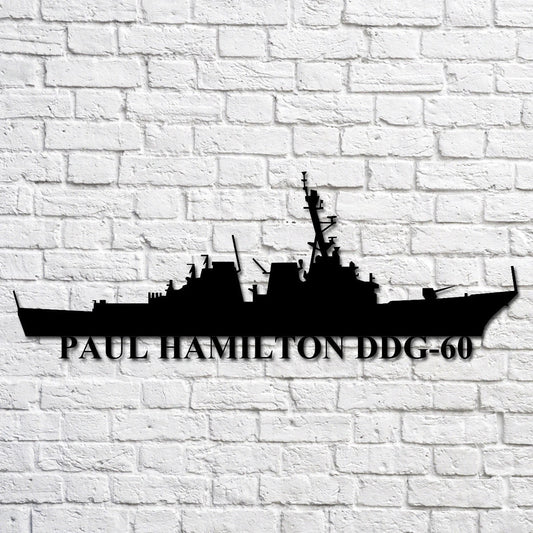 Paul Hamilton Ddg60 Navy Ship Metal Art, Custom Us Navy Ship Cut Metal Sign, Gift For Navy Veteran, Navy - metal sign