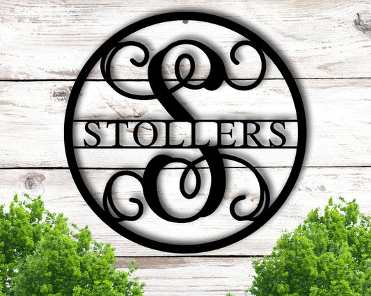 Personalized Family Name Metal Sign, Metal Monogram Sign, Last Name Sign, Housewarming Gift, Custom Metal - wedding detail