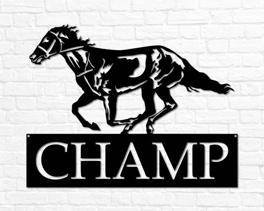 Personalized Horse Sign Metal Horse Sign Horse Name Sign Custom Horse Gift Metal Horse Wall Art - metal sign