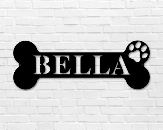 Custom Dog Name Sign, Personalized Dog Bones. Custom Dog Bones, Custom Metal Dog Bones, Personalized - metal sign