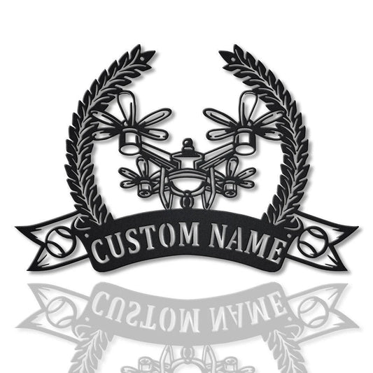 Personalized Drone Helicopter Metal Sign Art, Custom Drone Helicopter Metal Sign, Drone Helicopter Gift - metal sign