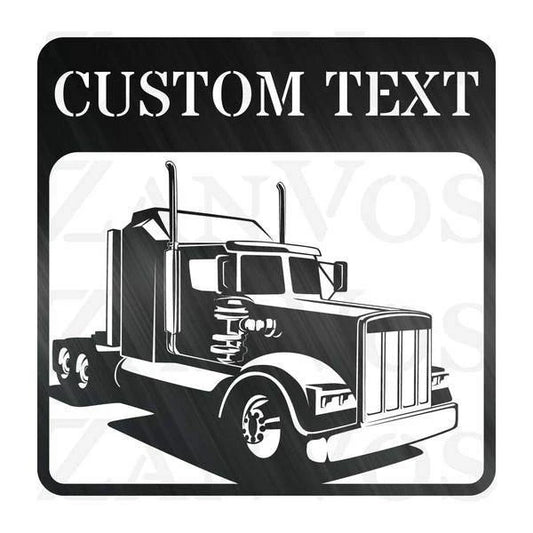Semi Truck Monogram V5 Customized Metal Signs, Custom Metal Sign, Custom Signs, Metal Sign, Metal Laser - metal sign