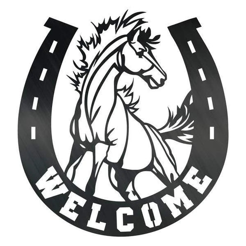 Horseshoe Welcome Customized Metal Signs Custom Metal Sign Custom Signs Metal Sign