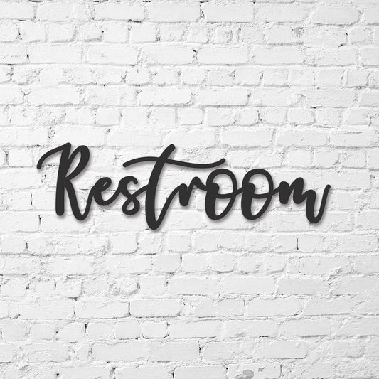 Restroom Sign, Public Restroom Sign, Custom Metal Word Sign, Business Restroom Sign, Bathroom Gender - metal sign