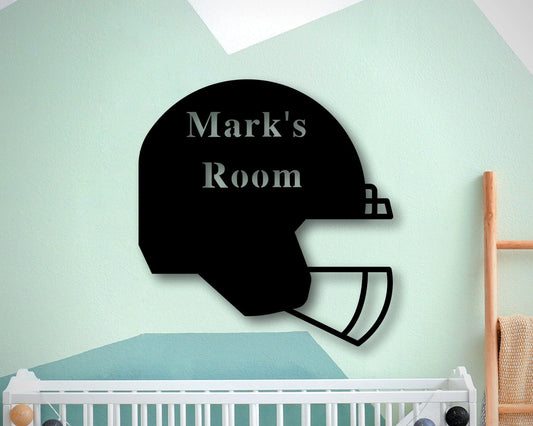 Personalized Metal Football Sign, Football Gift For Boys, Personalized Football For Boys Room, Metal - metal sign