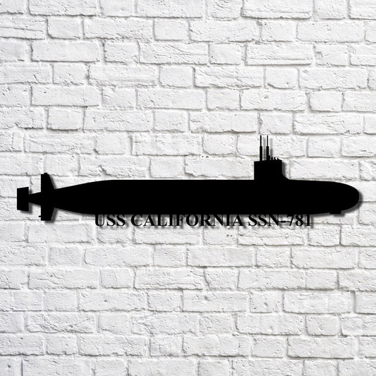 Uss California Ssn781 Navy Ship Metal Art, Custom Us Navy Ship Cut Metal Sign, Gift For Navy Veteran - metal sign
