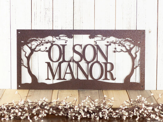 Laser Cut Name Sign Custom Family Name Sign Custom Cottage Sign Lake House Decor Outdoor House Sign - 8 inches - metal sign