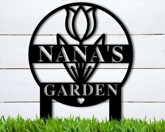 Metal Sign For Garden Personalized Garden Sign Custom Garden Sign On Stake Metal Garden Sign Nana Gift Garden Gifts Gardener Decor - 8 inches - metal sign