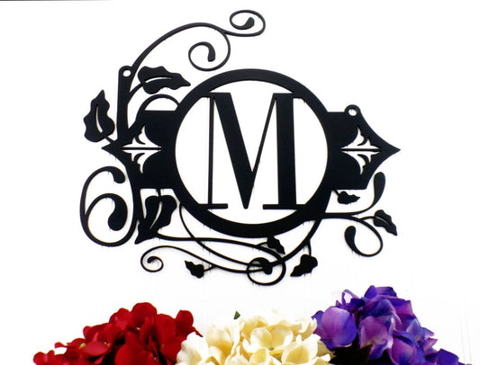 Hanging Monogram Metal Sign Black Monogram Monogram Monogram Wall Hanging Metal Letter - 8 inches - metal sign