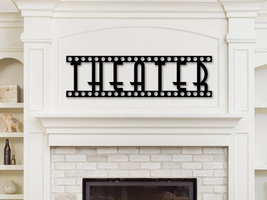 Theater Sign Home Theater Sign Movie Theater Decor Movie Room Decor Theater Room Decor Theater Signs Metal Sign H - 8 inches - metal sign