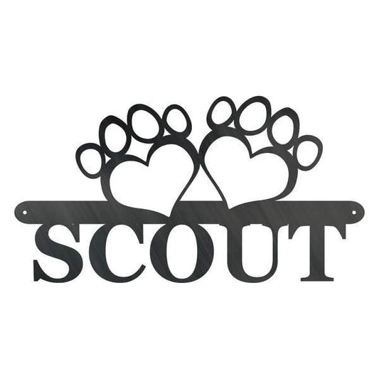Paw Print Monogram Customized Metal Signs, Custom Metal Sign, Custom Signs, Metal Sign, Metal Laser Cut Metal Signs Custom Gift Ideas - 8 inches - metal sign