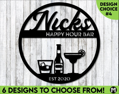 Welcome To The Bar Sign, Cocktail Bar Sign, Bar Signs Made To Order, Personalized Cocktail Bar Sign, Metal Bar Sign, Pub Signs Laser Cut Metal Signs Custom Gift Ideas