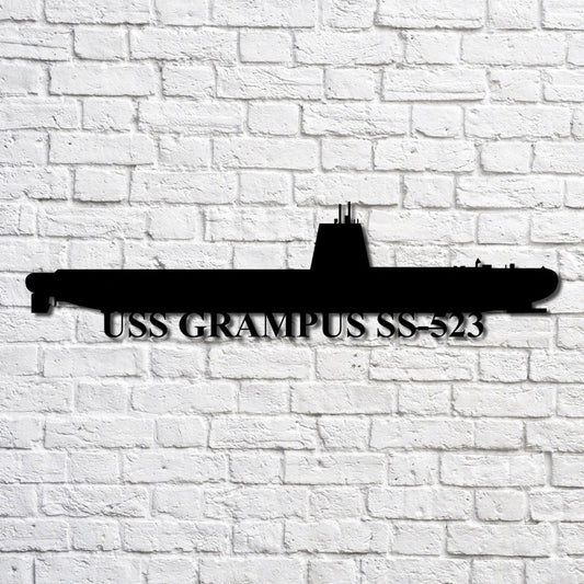 Uss Grampus Ss523 Navy Ship Metal Art, Custom Us Navy Ship Cut Metal Sign, Gift For Navy Veteran, Navy - metal sign