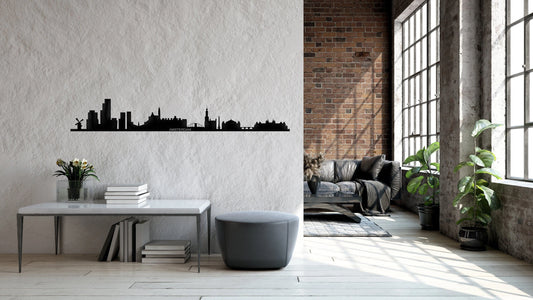 Amsterdam City Silhouette Metal Wall Art, Housewarming Gift, Metal Art, Metal Wall Decor, Large Metal Wall Art, Metal Skyline,wall Art, Metal Laser Cut Metal Signs Custom Gift Ideas