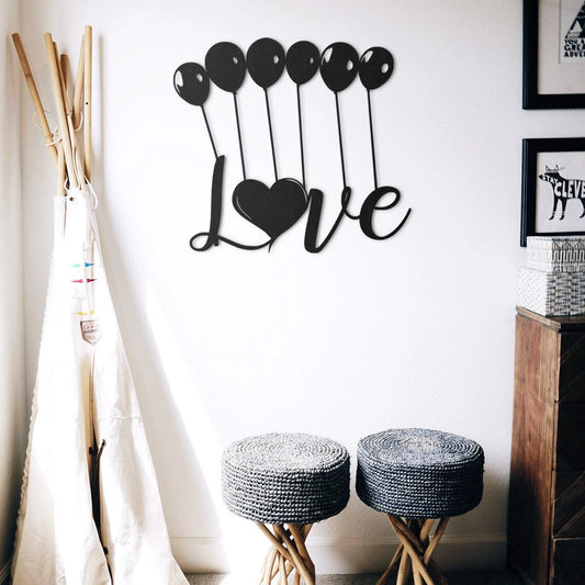 Love And Balloon Heart Decor Wall Art Cut Metal Sign Laser Cut Metal Signs Custom Gift Ideas - 8 inches - metal sign