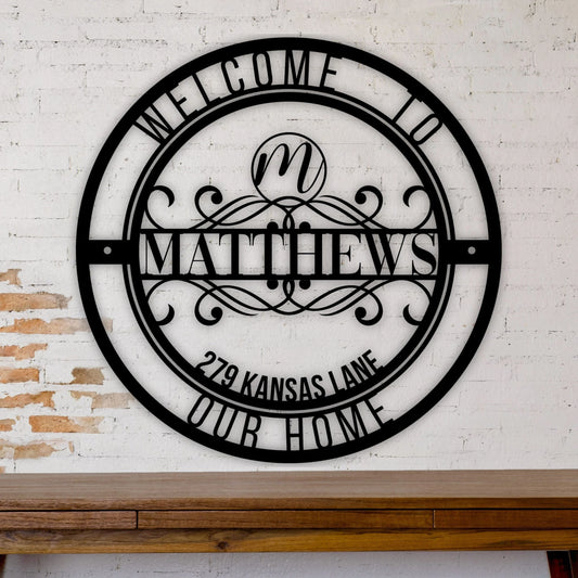 Monogram, Metal Sign, Personalized Gift, Wedding Gift, Housewarming Gift, Large, Stainless Steel - wedding detail