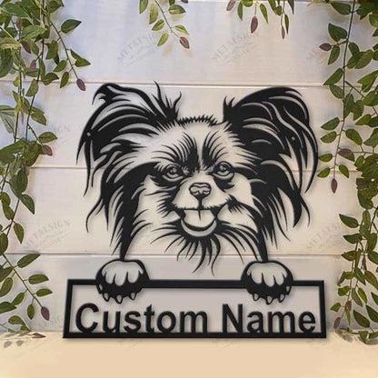 Papillon Dog Personalized Metal Wall Decor, Cut Metal Sign, Metal Wall Art, Metal House Sign Laser Cut Metal Signs Custom Gift Ideas