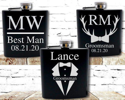 Personalized Flask For Groomsmen Groomsmen Gift Groomsmen Proposal Groomsmen Flask Engraved Flasks For Groomsmen Bachelor Party Gifts - 8 inches - metal sign