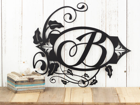 Monogram Sign, Metal Sign, Personalized Sign, Outdoor Sign, Metal Wall Art, Wedding Sign, Matte Black Is - wedding detail