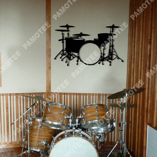 Set Of Drums Metal Art, Drum Kit Housewarming Decoration, Metal Laser Cut Metal Signs Custom Gift Ideas - 8 inches - metal sign