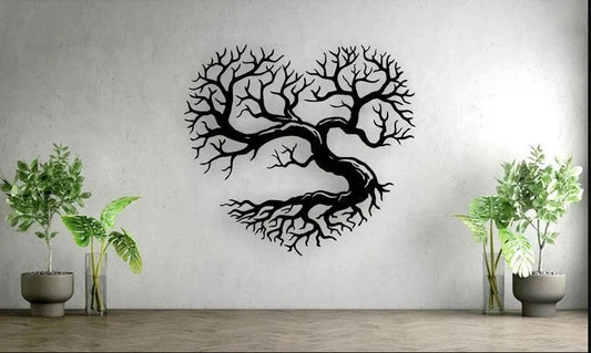 Heart tree wall decor Metal House Sign Laser Cut Metal Signs Custom Gift Ideas - 8 inches - metal sign