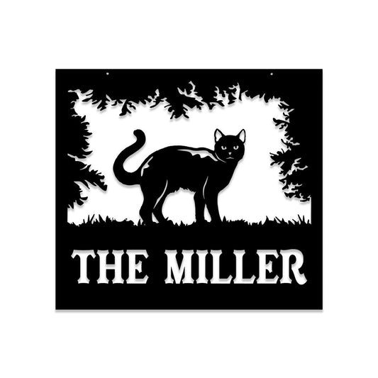 Personalized Cat Ranch Metal Sign, Custom Pet Housewarming Metal Wall Decor, Metal Laser Cut Metal Signs Custom Gift Ideas - 8 inches - metal sign
