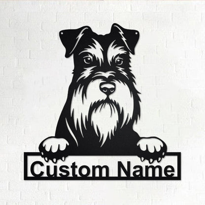 Personalized Custom Schnauzer Metal Sign for Dog Lover Custom Name