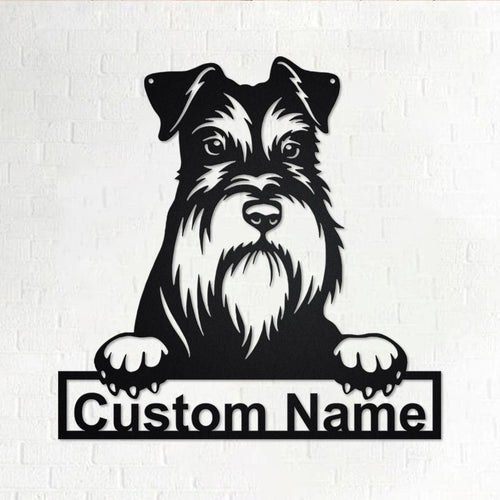 Personalized Custom Schnauzer Metal Sign for Dog Lover Custom Name