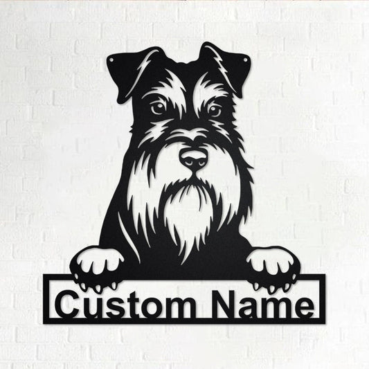 Personalized Custom Schnauzer Metal Sign for Dog Lover Custom Name - 8 inches - metal sign