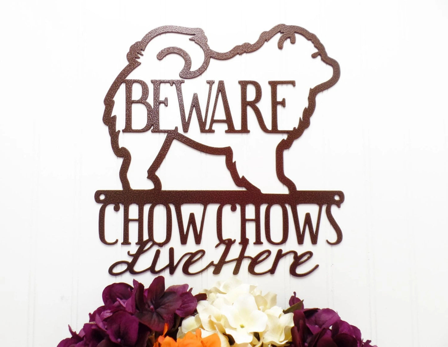 Chow Chow Dog Metal Sign Beware Of Dog Sign Outdoor Sign Dog Mom Gift Laser Cut Steel