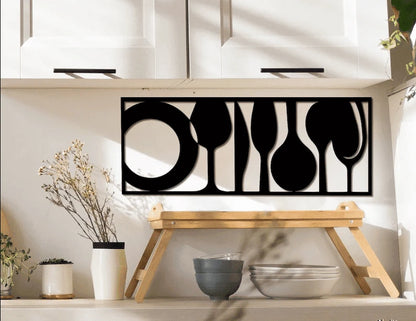 Kitchen utensils minimalist wall art Cut Metal Sign Laser Cut Metal Signs Custom Gift Ideas