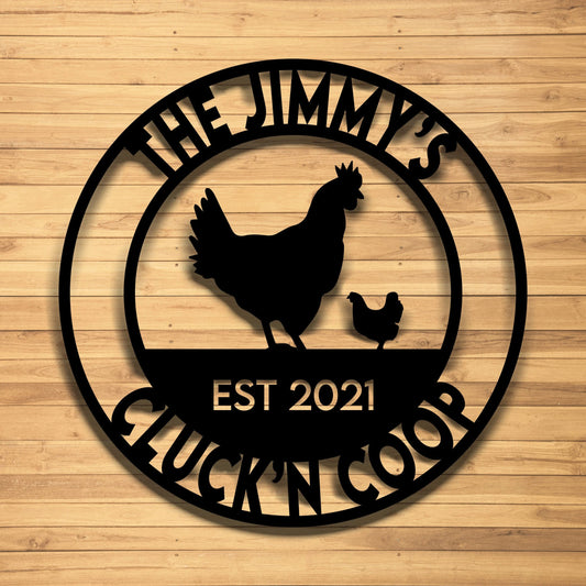 Cluck'n Coop Sign, Our Little Coop Sign, Metal Sign, Metal Chicken Coop Sign, Personalized Chicken Coop - metal sign