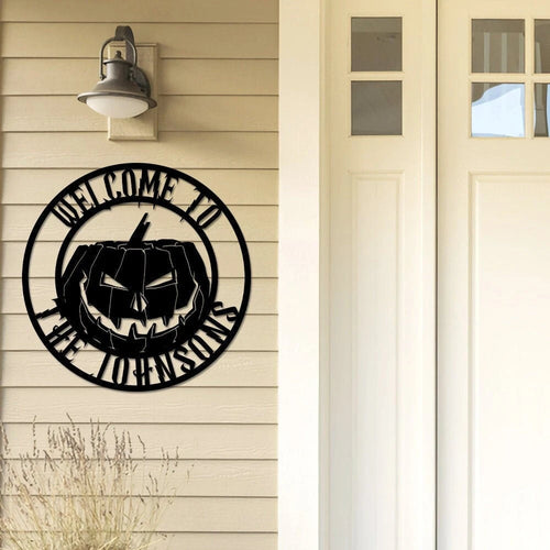 Pumpkin Halloween Pumpkin Metal Sign Halloween Welcome Metal Sign Pumpkin Door Hanger Fall Door Hanger