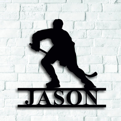 Hockey Name Sign, Nursery Decor, Personalized Metal Sign, Metal Name, Personalized Name Sign, Metal Name Sign, Kids Name Sign, Sports Laser Cut Metal Signs Custom Gift Ideas