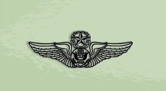 Usaf Chief Enlisted Aircrew Wings Silhouette Metal Sign Cut Metal Sign Wall Decor - 8 inches - metal sign