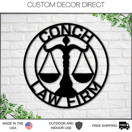 Custom Law Firm Metal Sign, Personalized Lawyer Sign, Lawyer Gift, Attorney Metal Sign, Law Student Gift - metal sign