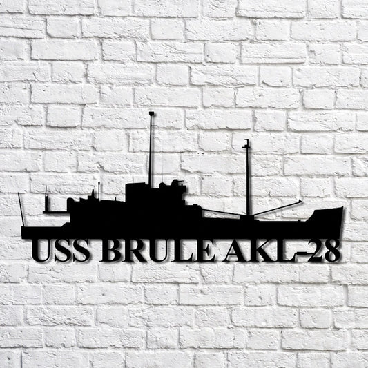 Uss Brule Akl28 Navy Ship Metal Art, Custom Us Navy Ship Cut Metal Sign, Gift For Navy Veteran, Navy - metal sign