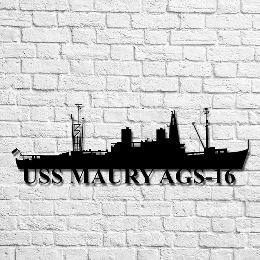 Uss Maury Ags16 Navy Ship Metal Art, Custom Us Navy Ship Cut Metal Sign, Gift For Navy Veteran, Navy - metal sign