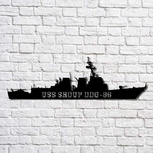 Uss Shoup Ddg 86 Navy Ship Metal Art, Gift For Navy Veteran, Navy Ships Silhouette Metal Art, Navy Home Decor Laser Cut Metal Signs Custom Gift Ideas