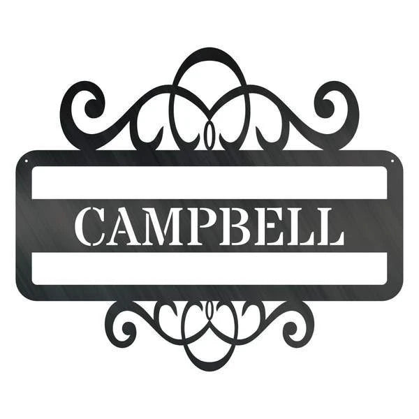 Plaque Swirl Monogram Customized Metal Signs, Custom Metal Sign, Custom Signs, Metal Sign, Metal Laser Cut Metal Signs Custom Gift Ideas