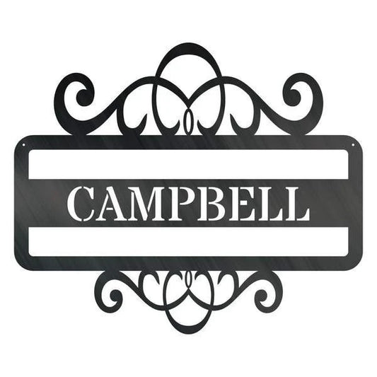 Plaque Swirl Monogram Customized Metal Signs, Custom Metal Sign, Custom Signs, Metal Sign, Metal Laser Cut Metal Signs Custom Gift Ideas - 8 inches - metal sign