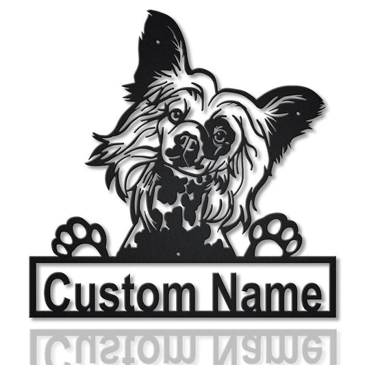 Personalized Chinese Crested Dog Metal Sign Art, Custom Chinese Crested Metal Sign, Chinese Crested Gifts - metal sign