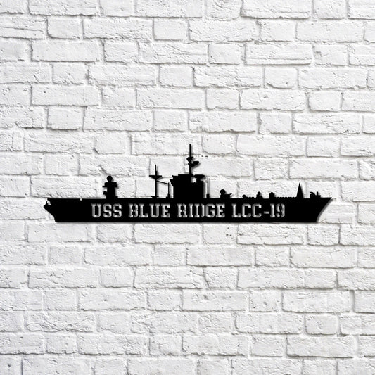 Uss Blue Ridge Lcc19 Navy Ship Metal Sign, Memory Wall Metal Sign Gift For Navy Veteran, Navy Ships - metal sign