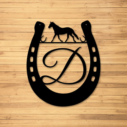 Horseshoe Sign, Custom Name, Custom Sign, Monogram Sign Laser Cut Metal Signs Custom Gift Ideas - 8 inches - metal sign