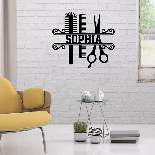 Hair Salon Customizable Metal Wall Art Laser Cut Metal Signs Custom Gift Ideas